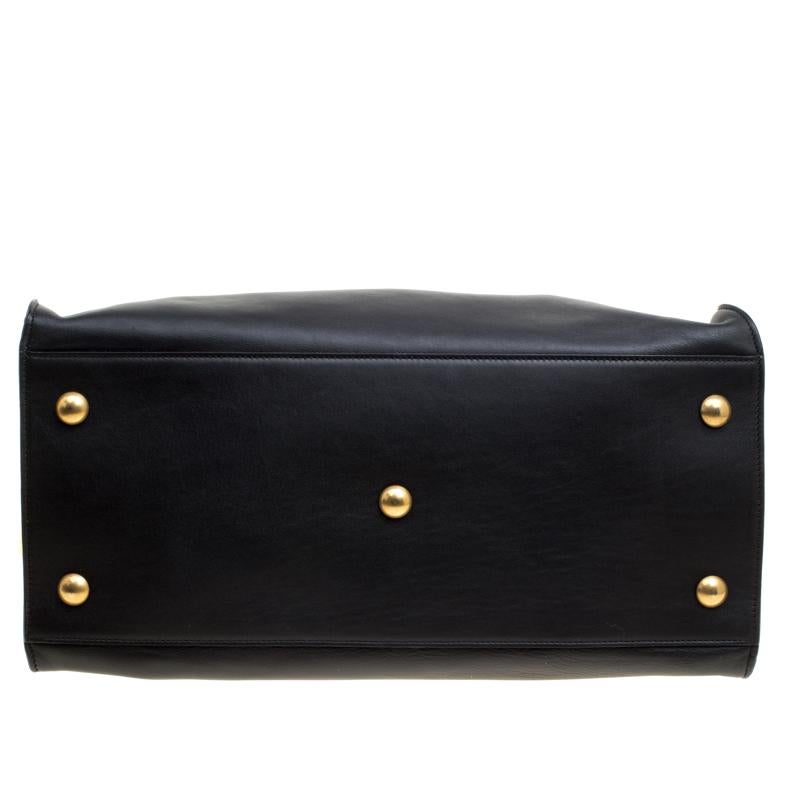 Saint Laurent Black Leather Medium Cabas Chyc Tote 1