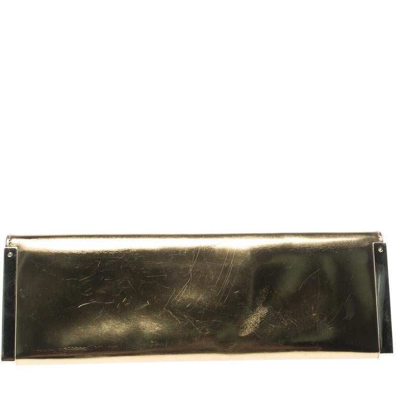 Gucci Gold Leather Romy Clutch 3