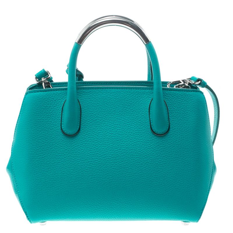 Dior Turquoise Leather Small Bar Bag 2