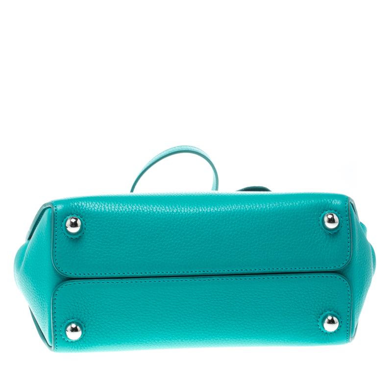 Dior Turquoise Leather Small Bar Bag 3