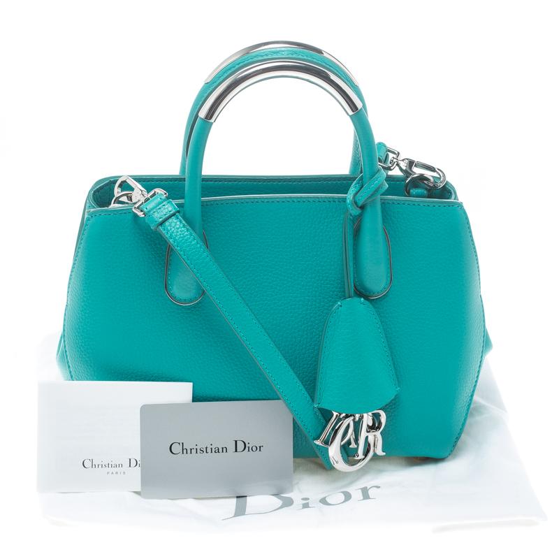 Dior Turquoise Leather Small Bar Bag 4