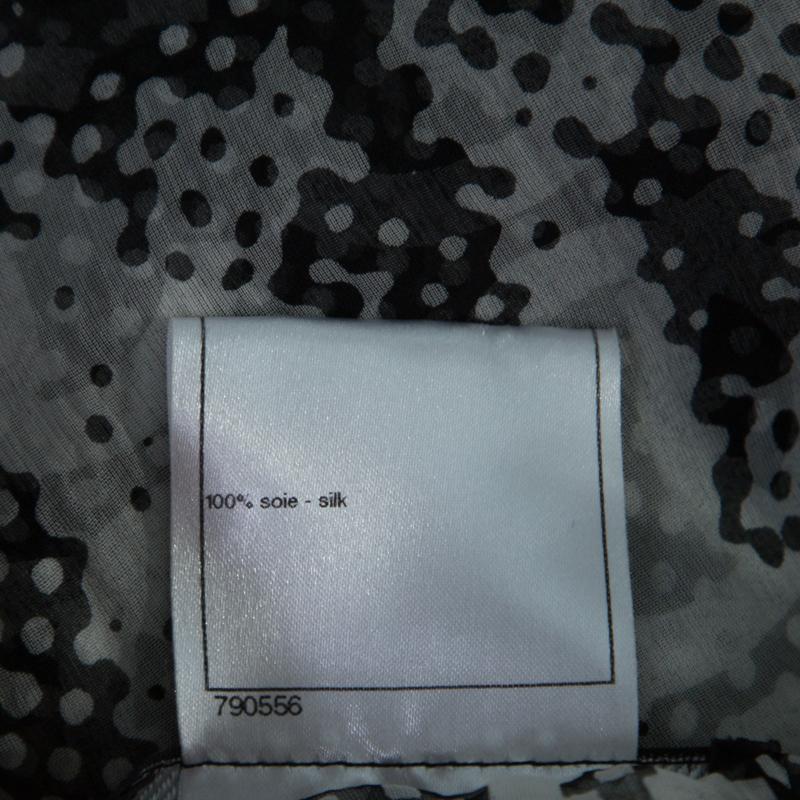 Chanel Monochrome CC Printed Dotted Silk Halter Dress S 1