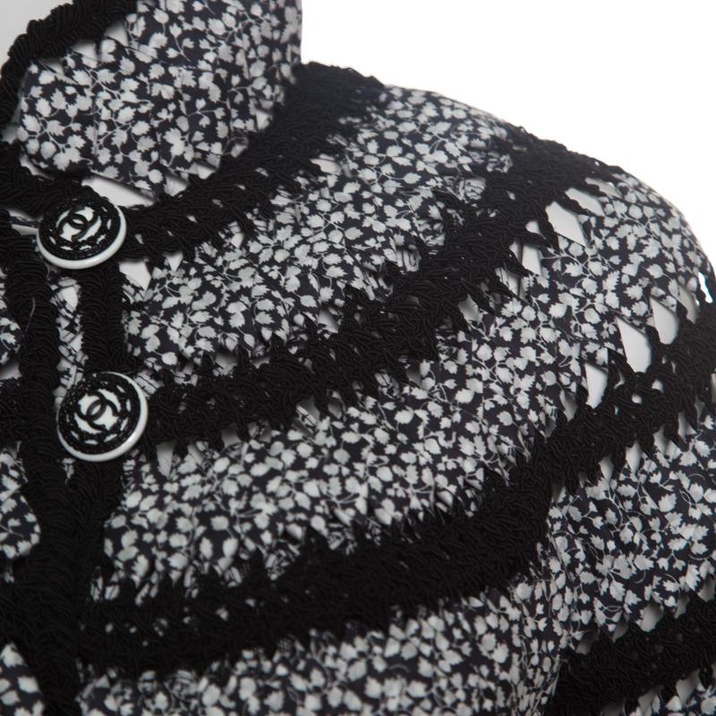 Chanel Black And White Cutout Detail Bolero Jacket and Sleeveless Top Set M 2