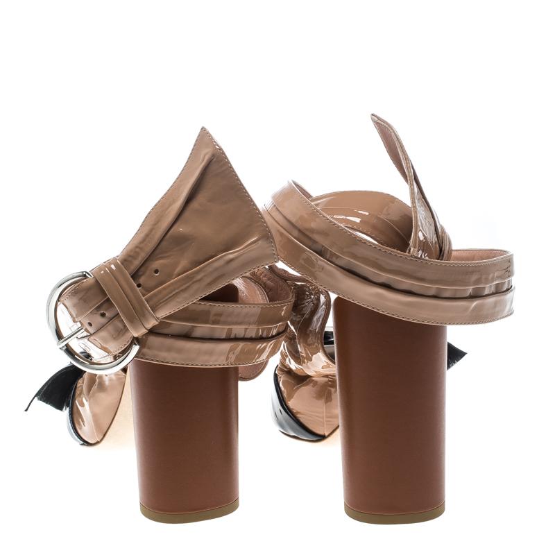 Women's Dior Multicolor Patent Leather Conquest Buckle Detail Ankle Wrap Sandals Size 39