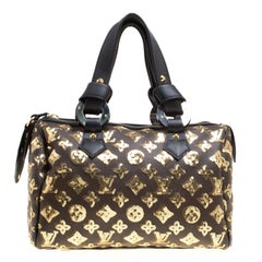 Louis Vuitton Black/Gold Monogram Canvas Limited Edition Eclipse Speedy 28