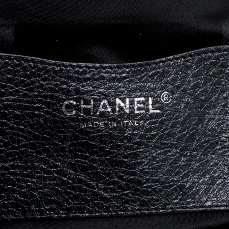Chanel Black Quilted Glazed Leather Large On the Road Tote 2