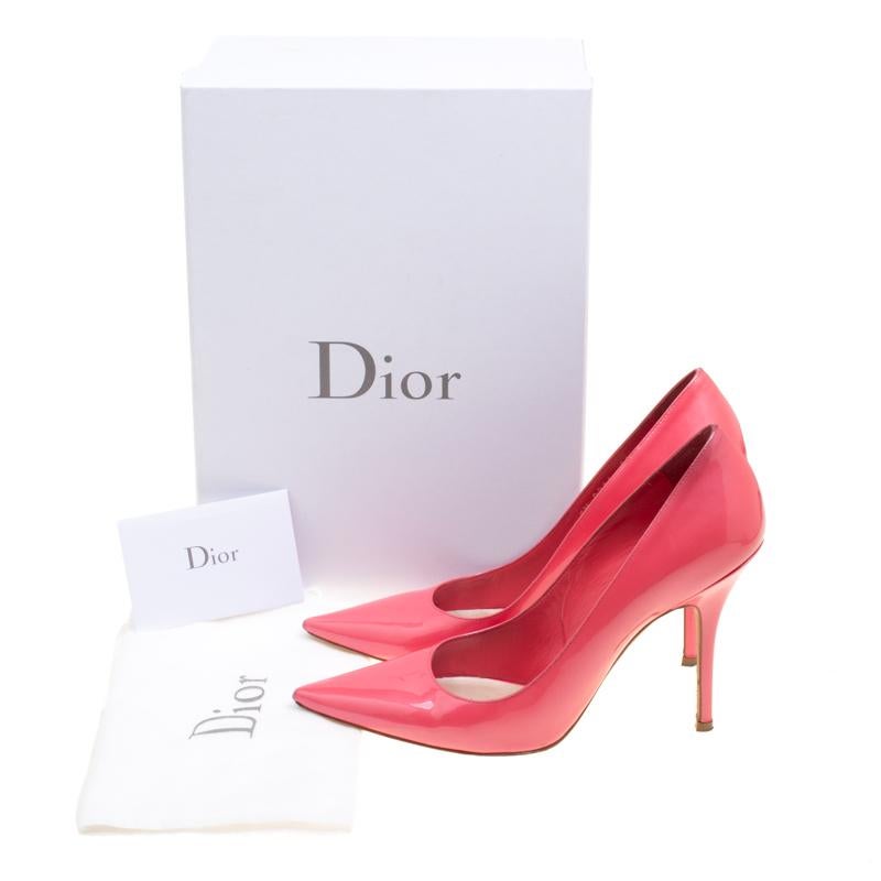 Dior Pink Patent Leather Pointed Toe Pumps Size 38 3