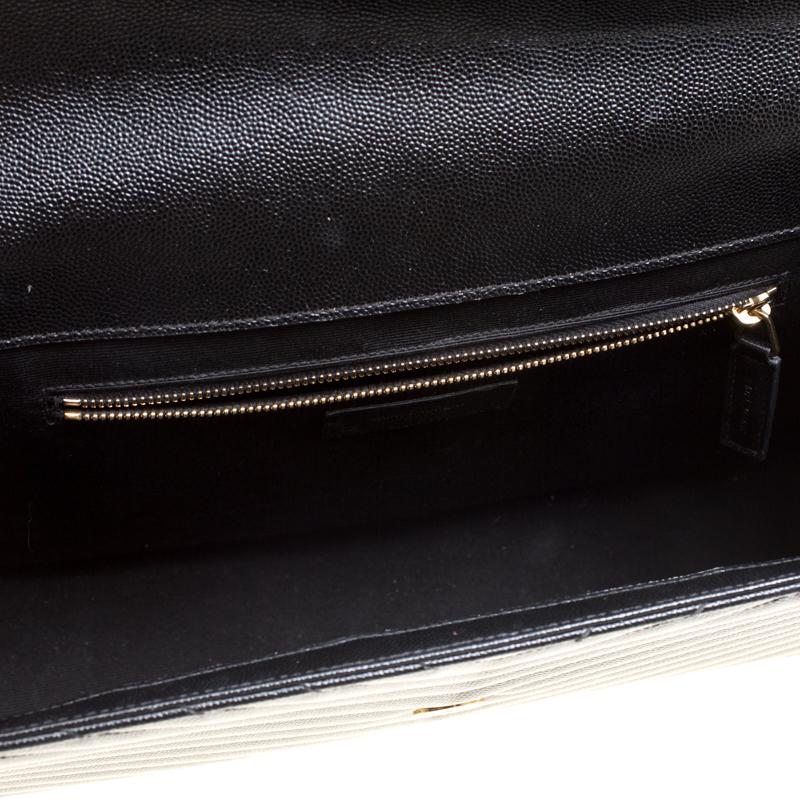 Saint Laurent Black Matelasse Leather Large Cassandre Flap Bag 2