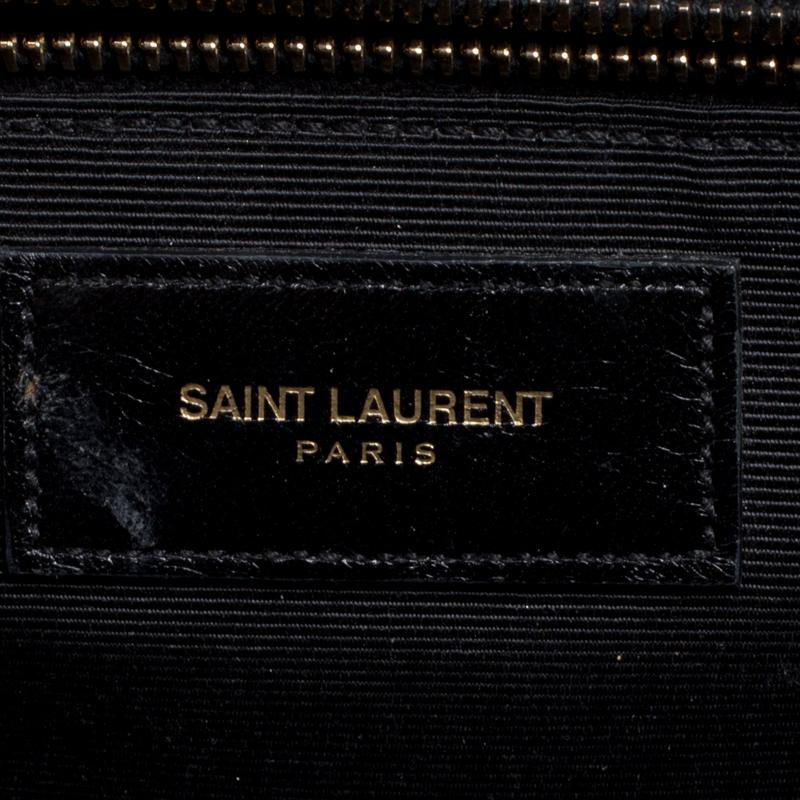 Saint Laurent Black Matelasse Leather Large Cassandre Flap Bag 3