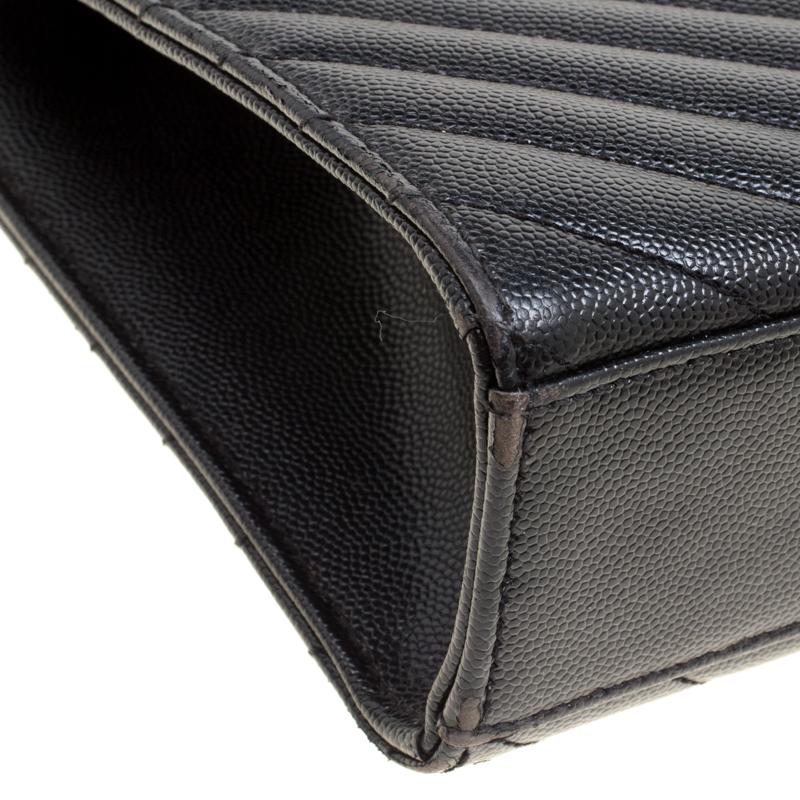 Saint Laurent Black Matelasse Leather Large Cassandre Flap Bag 5