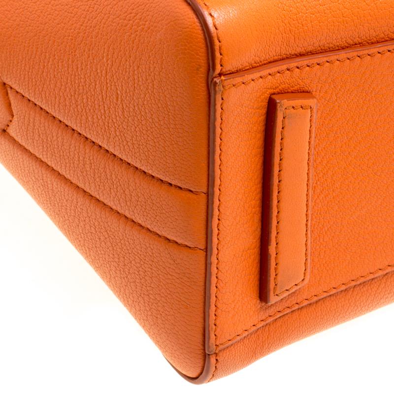 Givenchy Orange Leather Mini Antigona Satchel 2