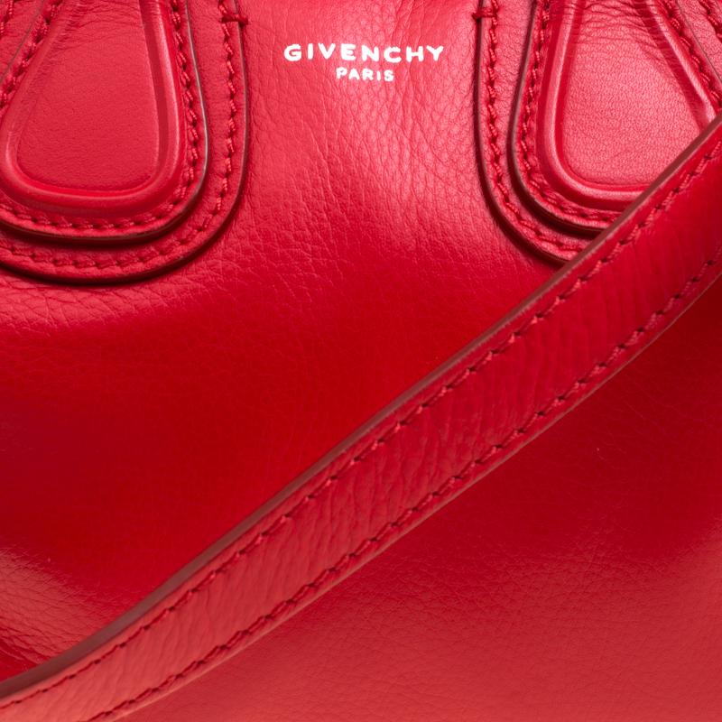 Givenchy Red Leather Micro Nightingale Crossbody Bag 5