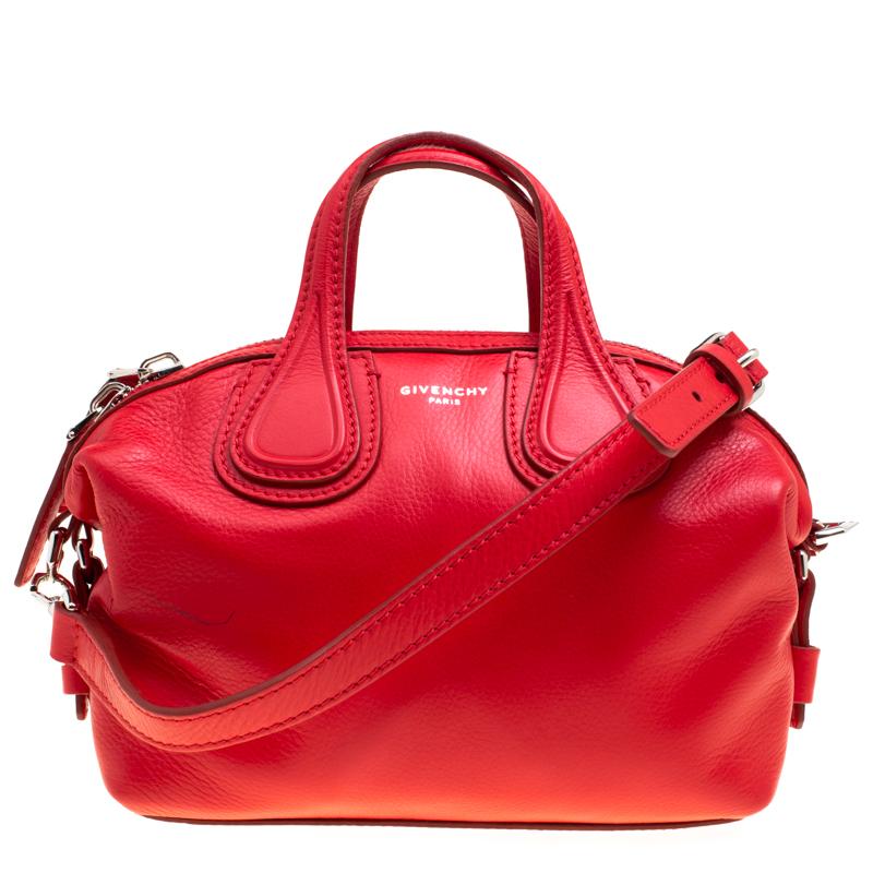 Givenchy Red Leather Micro Nightingale Crossbody Bag