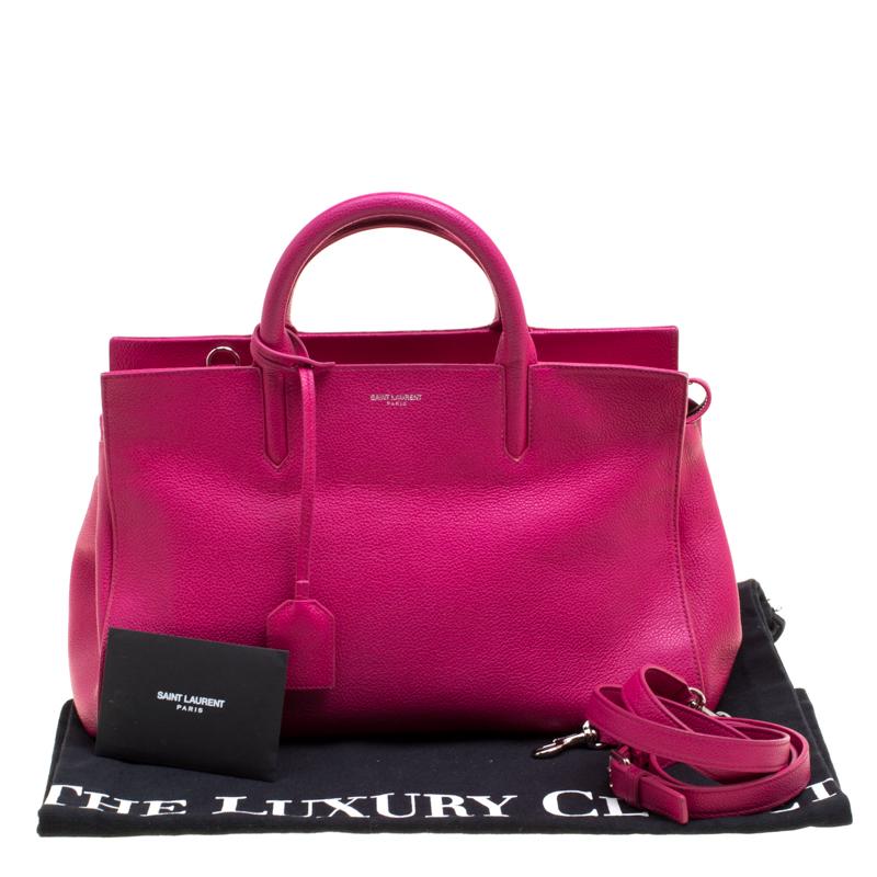 Saint Laurent Hot Pink Leather Small Rive Gauche Bag In Good Condition In Dubai, Al Qouz 2