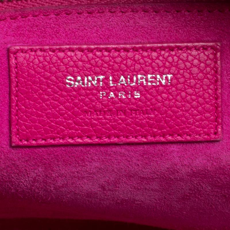 Saint Laurent Hot Pink Leather Small Rive Gauche Bag 2