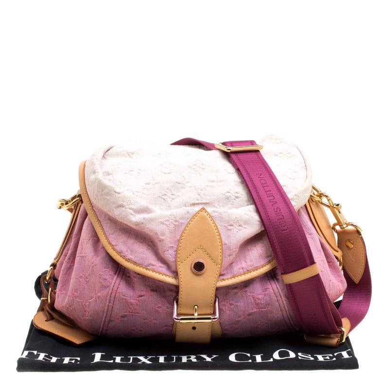 Louis Vuitton Rose Monogram Denim Limited Edition Sunshine Bag In Good Condition In Dubai, Al Qouz 2