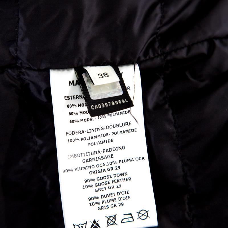 Fendi Karlito Black Logo Applique Detail Quilted Down Bomber Jacket S In Good Condition In Dubai, Al Qouz 2