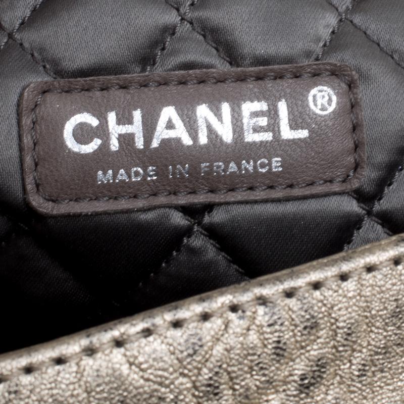 Chanel Light Gold Leather CC Accordion Flap Shoulder Bag 6