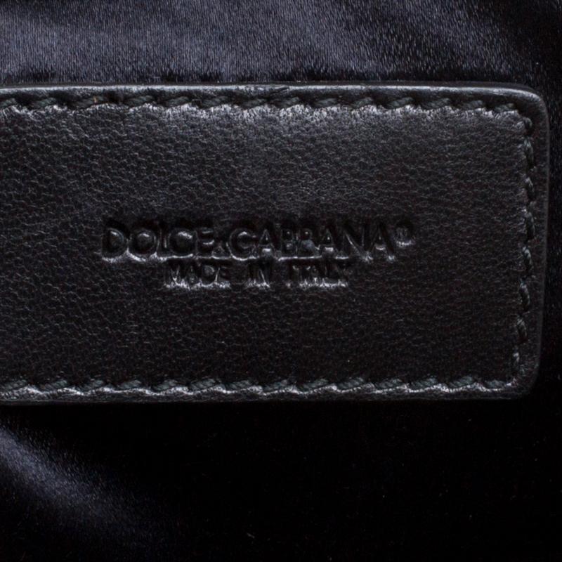 Dolce and Gabbana Black/Pink Leather Stripe Miss Charles Shoulder Bag 3