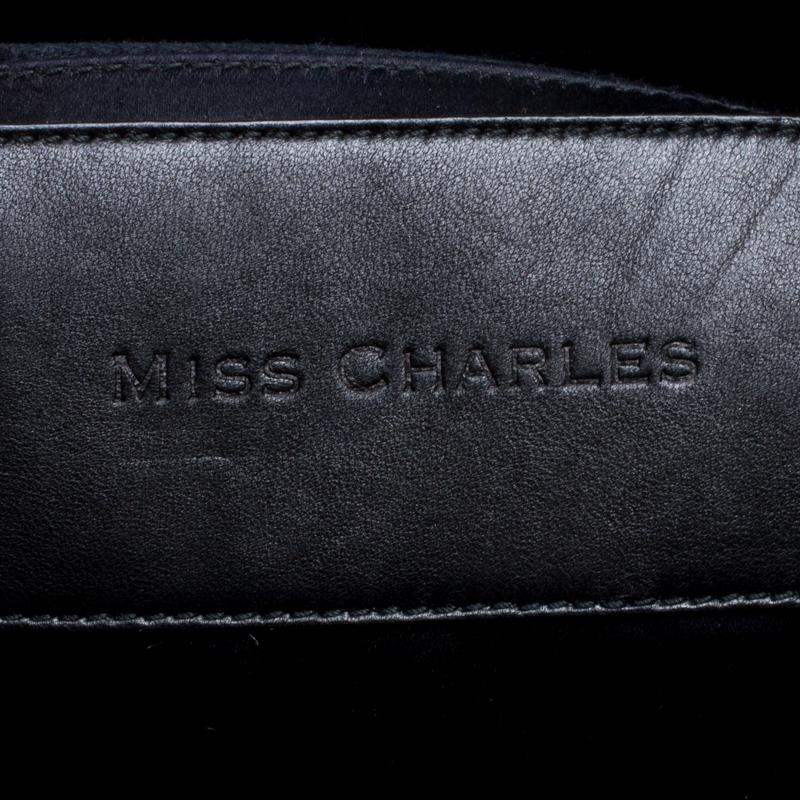 Dolce and Gabbana Black/Pink Leather Stripe Miss Charles Shoulder Bag 5