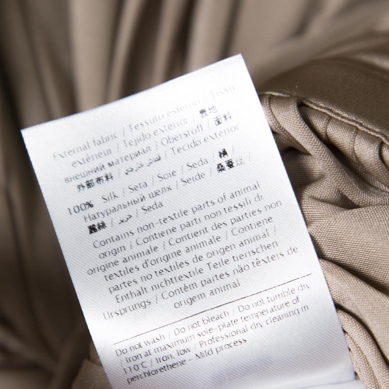 Women's Valentino Beige Cutout Back Detail Pleated Silk Dress S