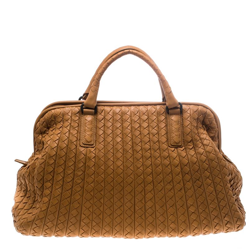 Bottega Veneta Brown Intrecciato Leather New Bond Satchel