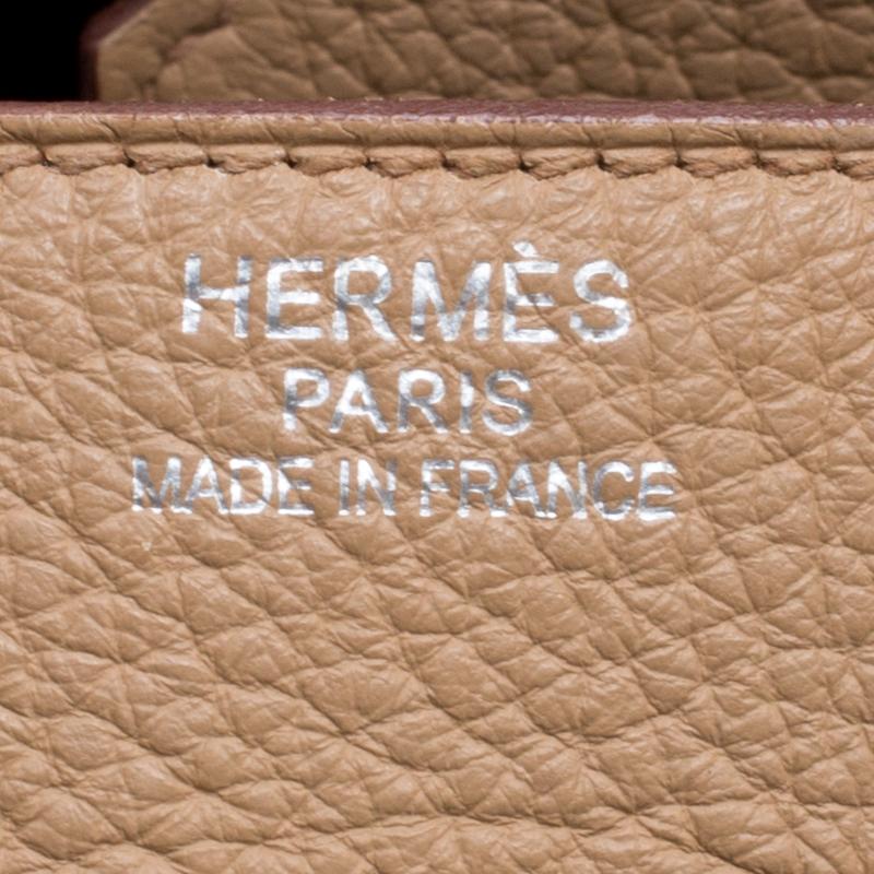 Hermes Kraft Clemence Leather Palladium Hardware Birkin 35 Bag 5