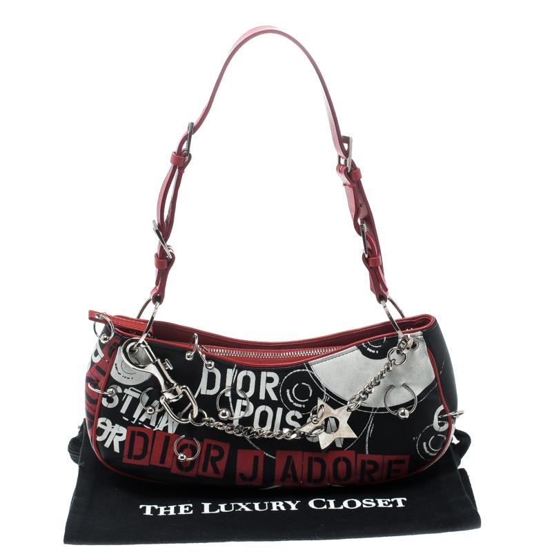 Dior Multicolor Coated Fabric J'adore Poison Shoulder Bag In Good Condition In Dubai, Al Qouz 2