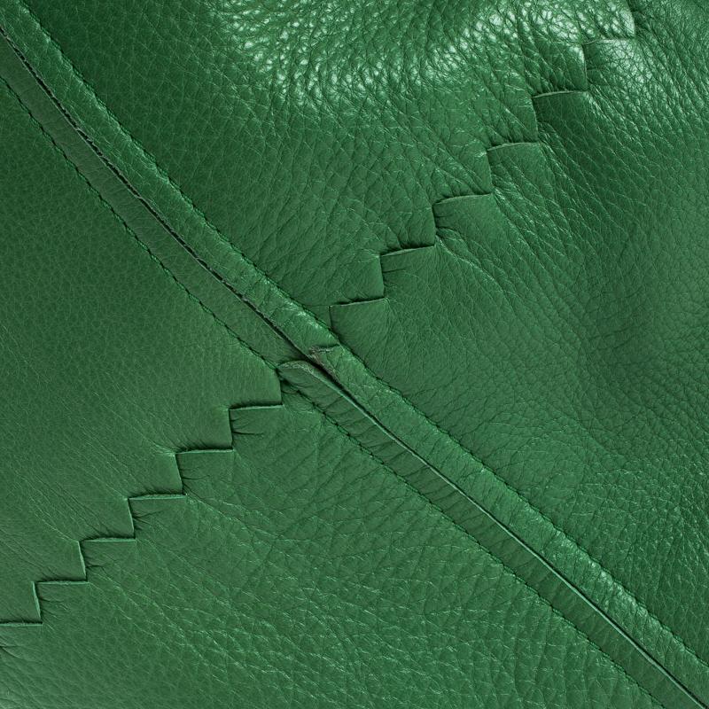 Bottega Veneta Green Leather Braided Handle Hobo 4