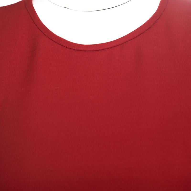 Alexander McQueen Red Pleat Detail Scuba Babydoll Dress S 2