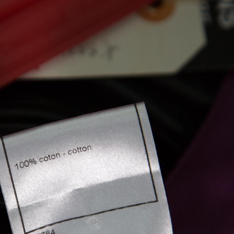 Women's Chanel Purple Cotton Jersey Ruffled Yoke Detail Sleeveless Top S