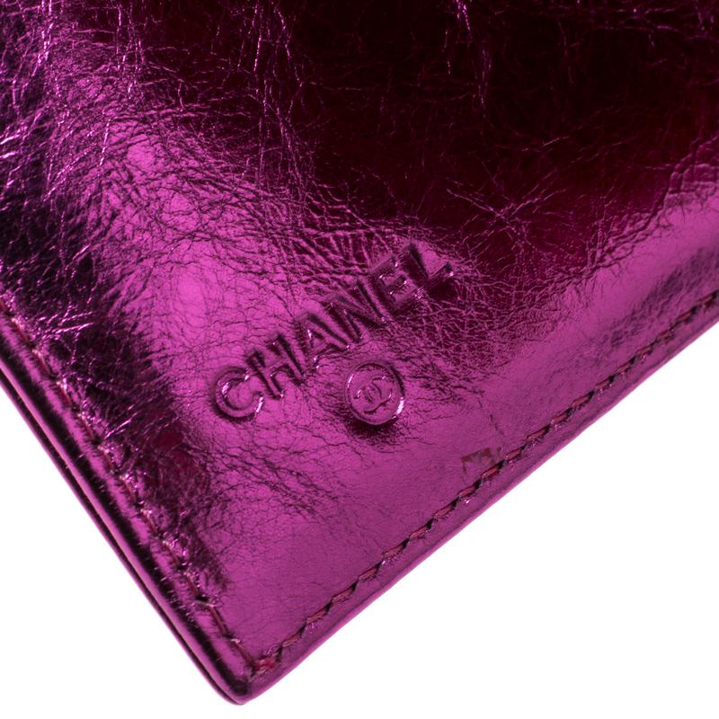 pink metallic wallet