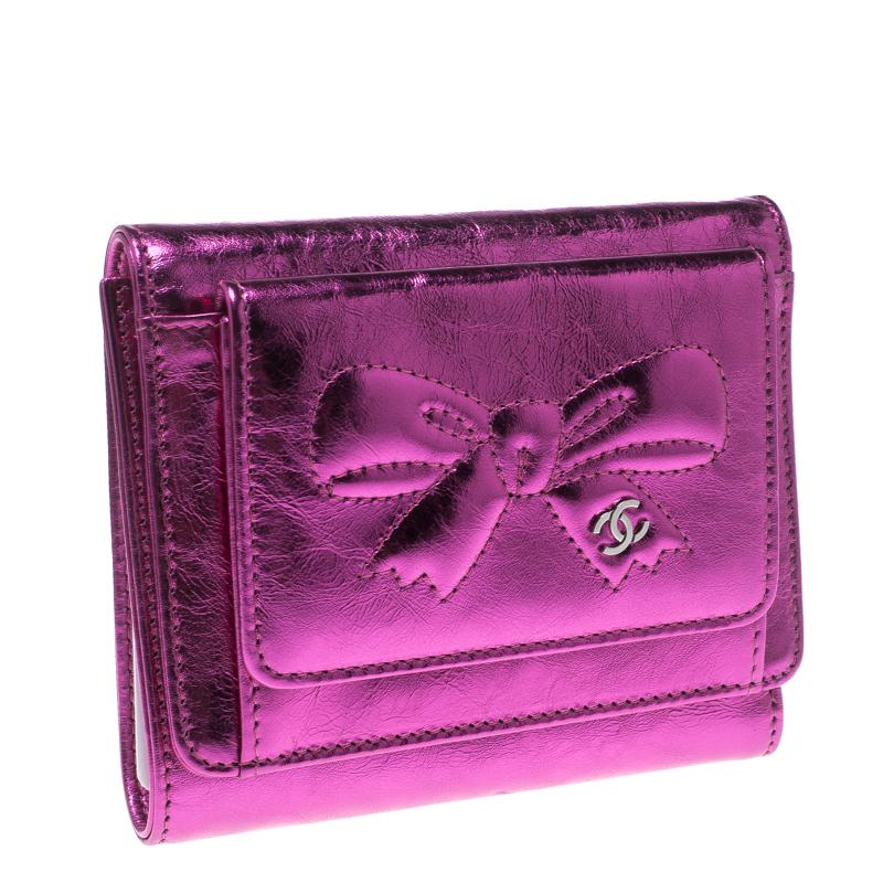 metallic pink wallet