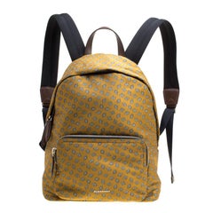 Burberry Yellow/Black Tie Print Fabric Simple Abbeydale Backpack