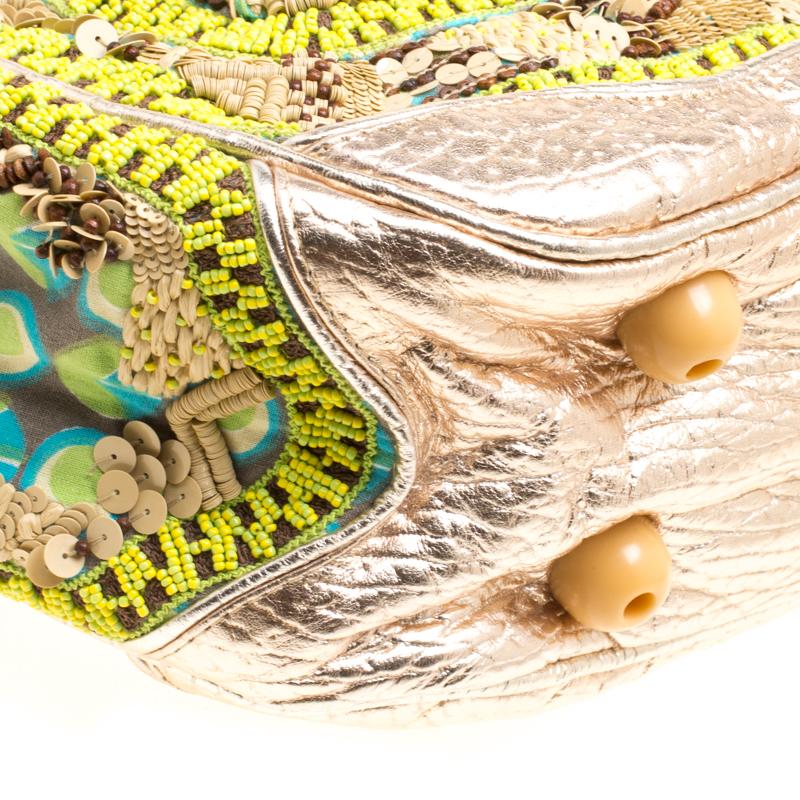 Jamin Puech Multicolor Leather and Fabric Embellished Shoulder Bag In New Condition In Dubai, Al Qouz 2