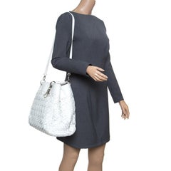 Dior White Woven Leather Lady Dior Avenue Tote
