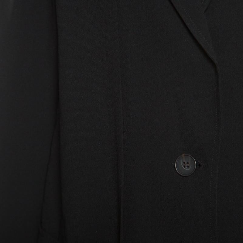 Women's 10 Crosby Derek Lam Black Crepe Faux Vest Detail Layered Blazer S
