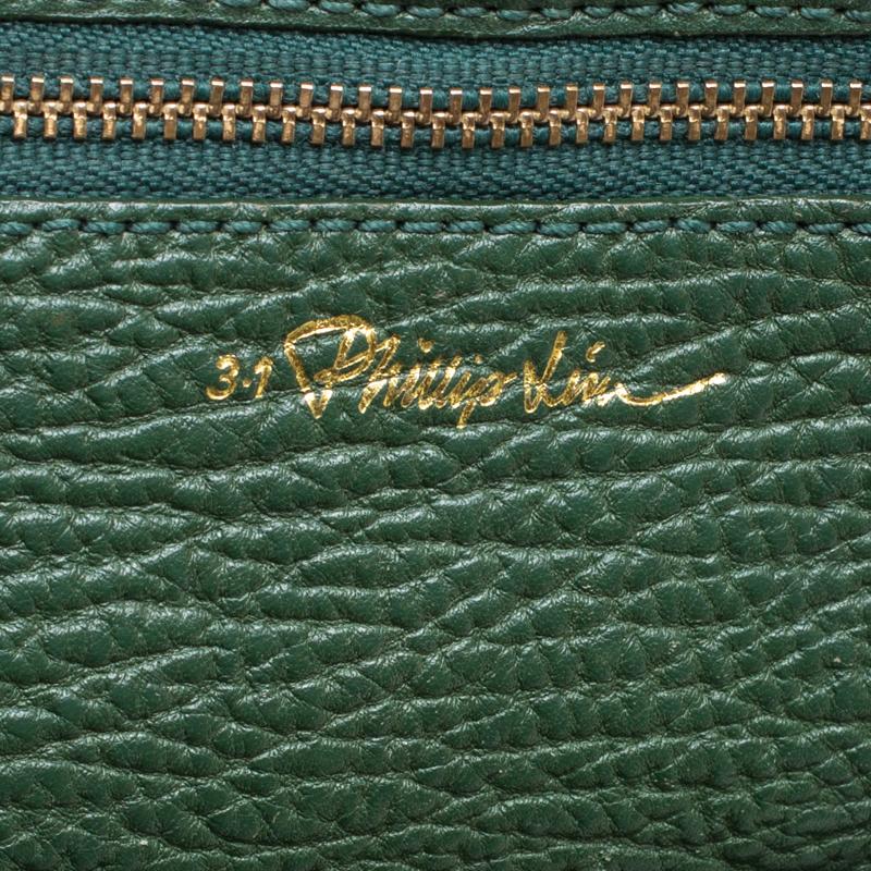 Gray 3.1 Phillip Lim Green Leather Large Pashli Top Handle Bag