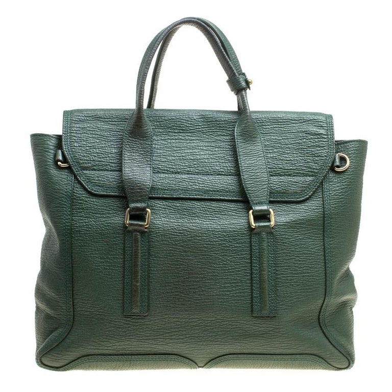 3.1 Phillip Lim Green Leather Large Pashli Top Handle Bag at 1stDibs ...