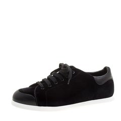 Alexander McQueen Black Velvet Sneakers Size 37