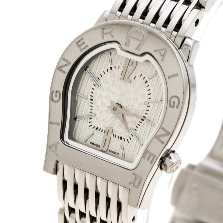Aigner Silver White Stainless Steel Ravenna Nuovo A25200 Women's Wristwatch  24 m at 1stDibs