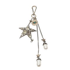 Alexander McQueen Star Jewelled Silver Tone Bag Charm