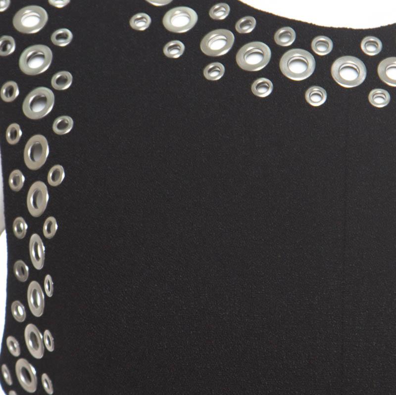 Women's Alexander Wang Black Knit Eyelet Embellished Sleeveless Midi Dress M