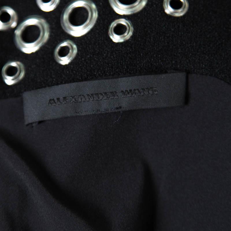 Alexander Wang Black Knit Eyelet Embellished Sleeveless Midi Dress M 1