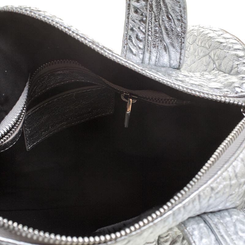 Alexander Wang Silver Pebbled Leather Rocco Duffel Bag 7