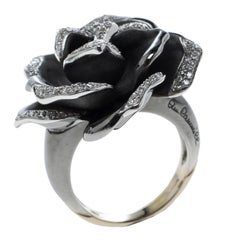 Annamaria Cammilli Black Rose Diamond & Black Rhodium Plated 18k Gold Cocktail R