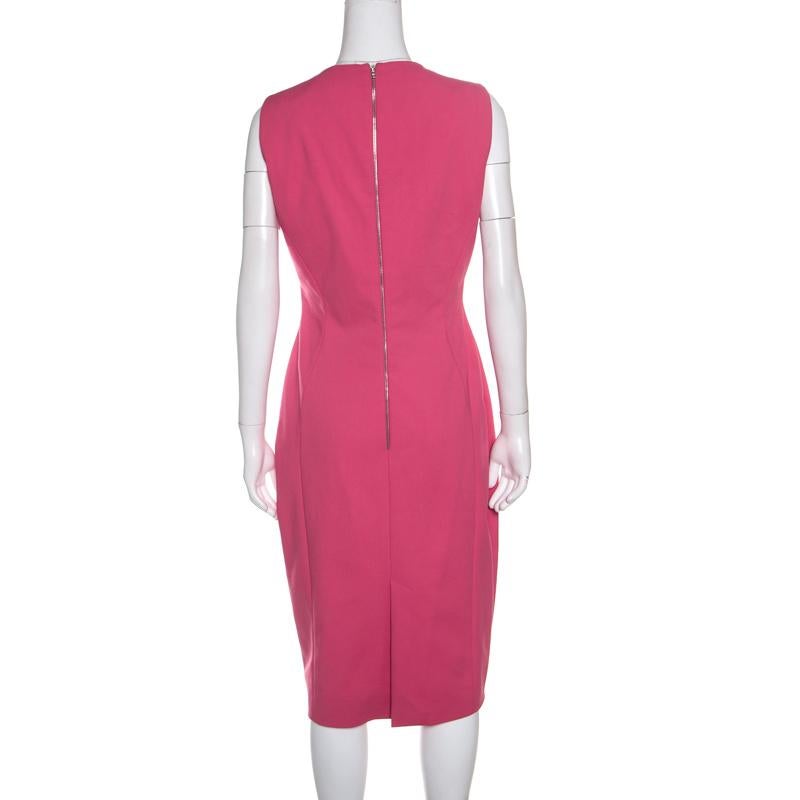 Antonio Berardi Pink Sleeveless Sheath Dress L In Good Condition In Dubai, Al Qouz 2