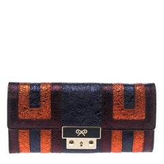 Anya Hindmarch Metallic Multicolor Ceramic Effect Patent Leather Continental Wal