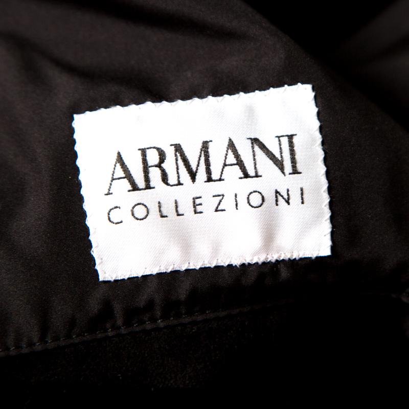 Armani Collezioni Black Velvet Knit Collar Detail Button Front Jacket XXXL 1