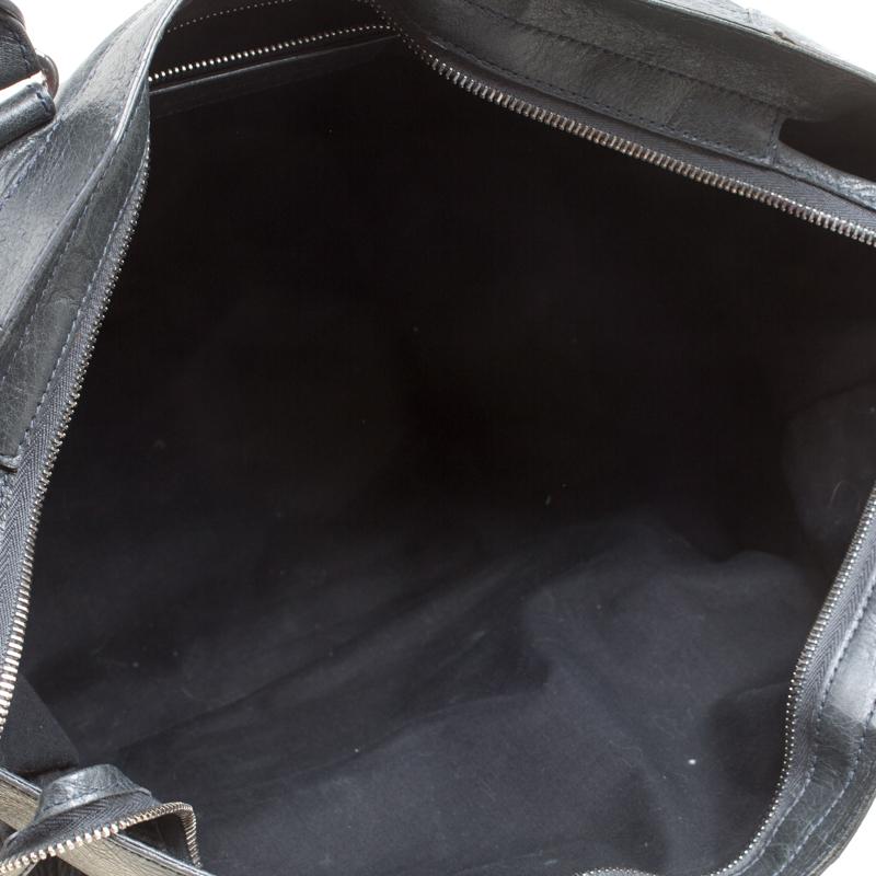 Black Balenciaga Anthracite Leather RH Part Time Top Handle Bag